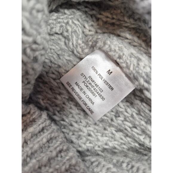 Cable Knit Chunky zip Preppy Academia Cardigan Sweater sz M #2179 - Picture 6 of 7